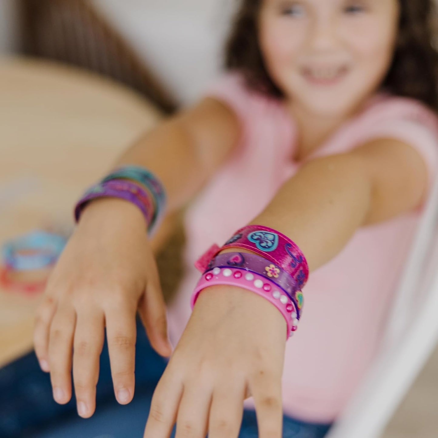 Melissa & Doug Design-Your-Own Bracelets - 100+ Sparkle Gems & Glitter Stickers | Fun Jewelry Craft for Kids Ages 4+