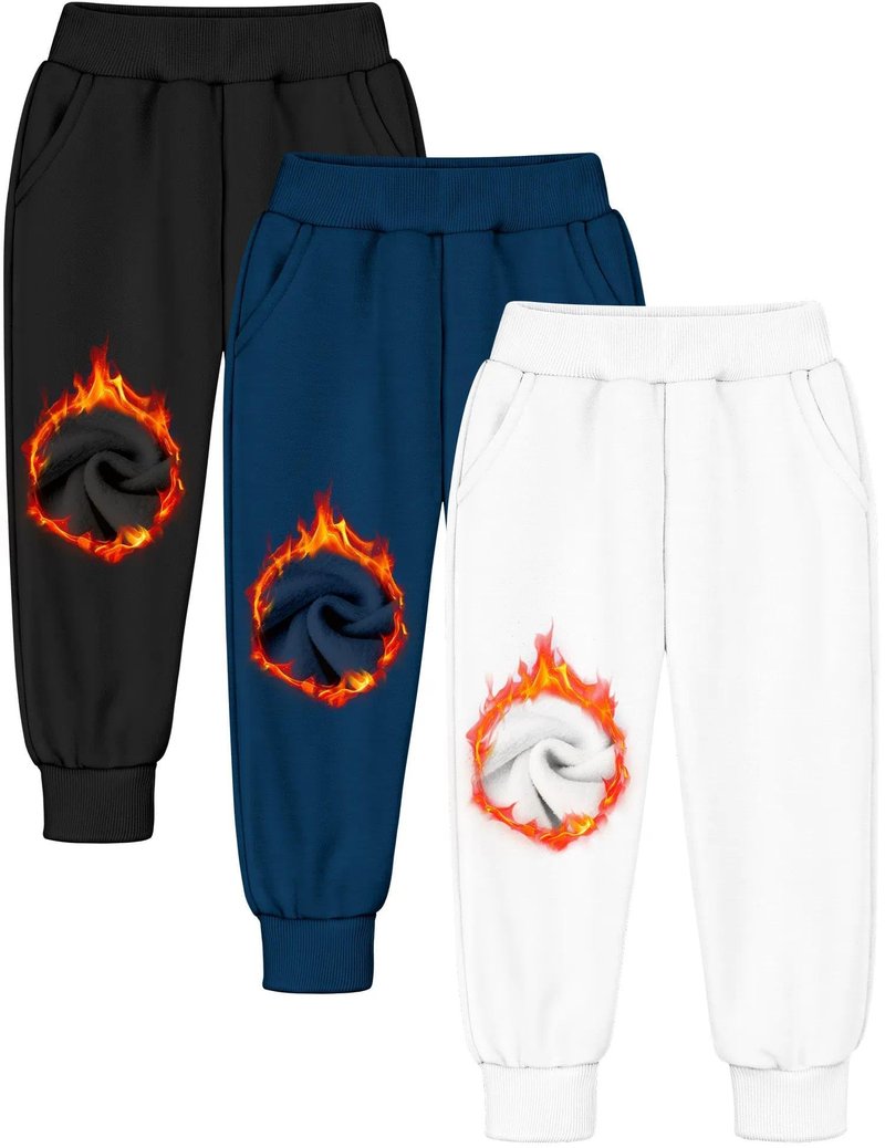 OYJ Boys Sweatpants Fleece Joggers for Boys Sweat Pants with Pockets Athletic Winter Warm Track Pants for Kids Teen, 10-12Y, S2