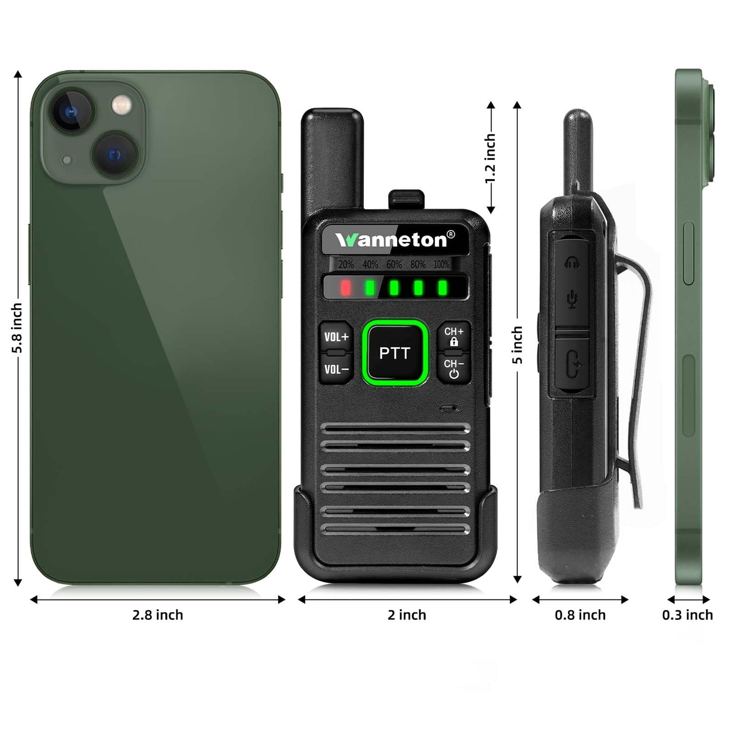 Wanneton RT22pro walkie talkies Wireless Frequency Copy Rechargeable Walkie Talkies for Adults,walkie talkies 4 Pack Long Range with VOX, Scrambling, decoding, Battery Display, scanning.