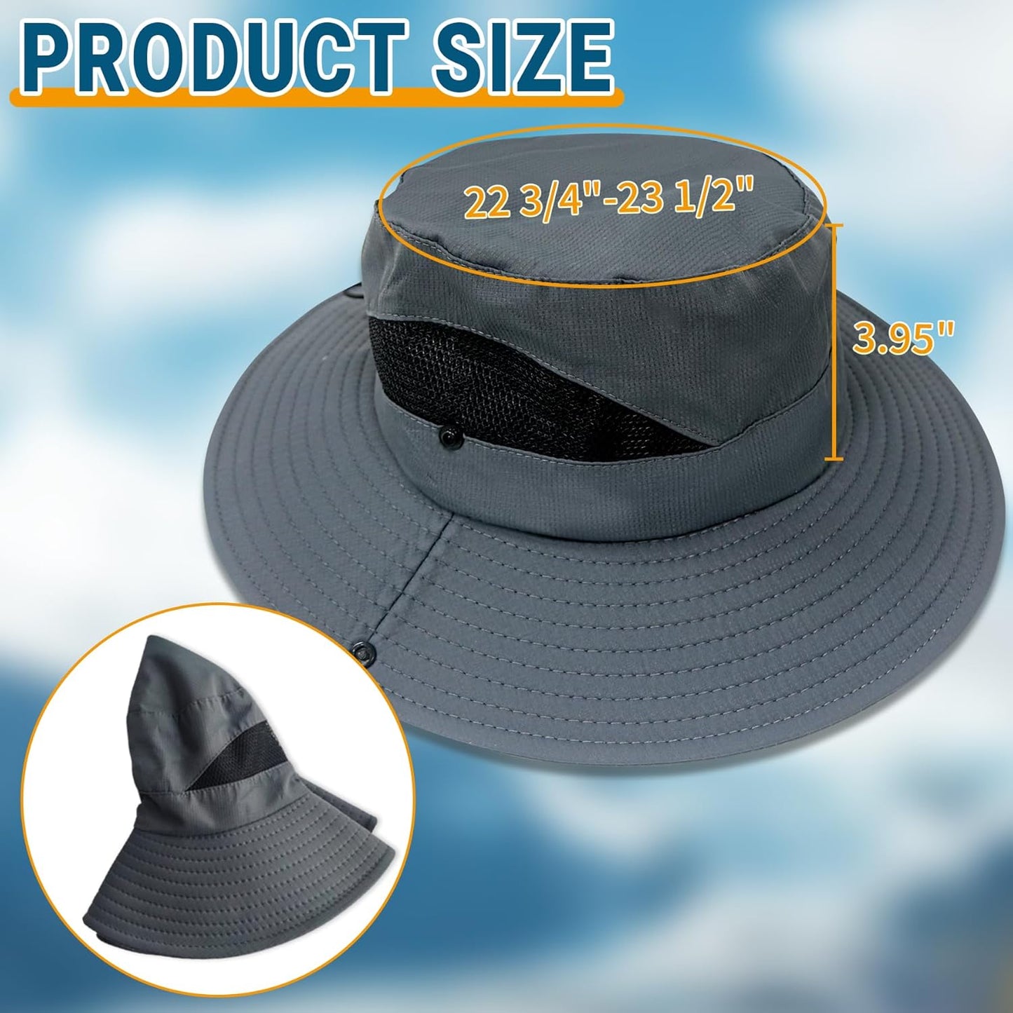 NPQQUAN Sun Bucket Hats - Wide Brim UPF 50+ Protection for Women & Men | Ideal for Fishing & Beach
