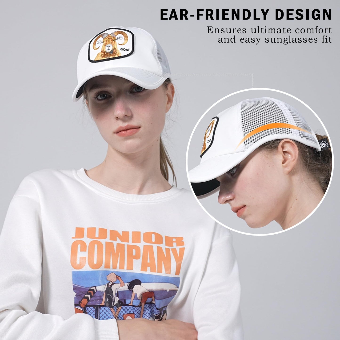 GADIEMKENSD Unstructured Sports Caps Mens Trucker Hat with Breathable Back Mesh Dad Hat Cool Womens Baseball Cap Embroidery Patches Plain Custom Hat for Outdoor Run Gym Working White Blue Butterfly