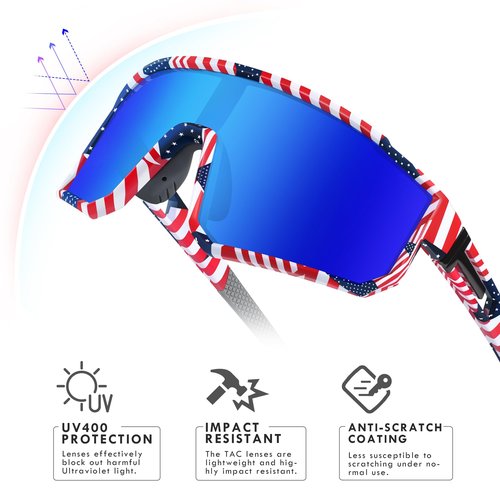 Derowern Youth Baseball Sunglasses, Kids Polarized Sports Sun glasses, Lightweight TR90 Frame UV400 Protection Outdoor Glasses for Boys Girls Softball Cycling Golf