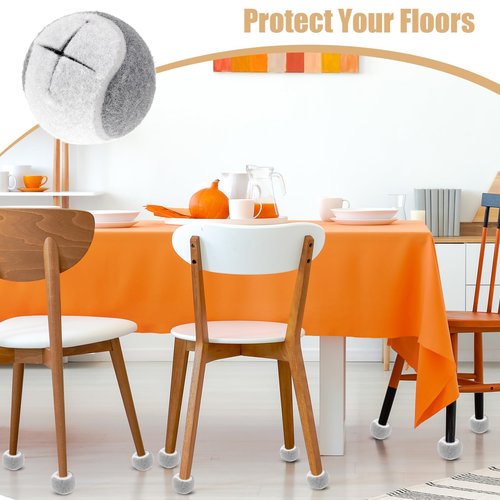 Qunclay 16 Pieces Precut Tennis Balls for Chair Legs Glide Coverings for Floor Protection Heavy Duty Tennis Balls for Long Lasting Pad (Gray, White)