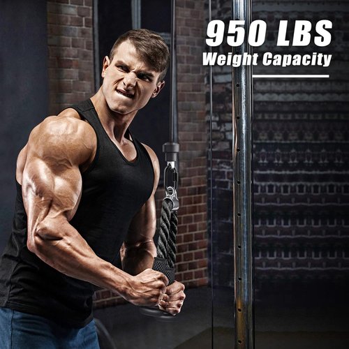 Kipika Tricep Pull Down Attachment - Cable Machine Accessory for Home Gym | Durable Pulley System