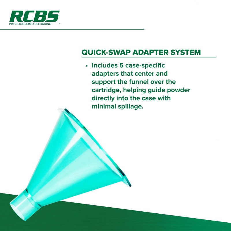 RCBS Quick Change Powder Funnel Kit, Universal Powder Funnel Kit with Quick-Change Nozzles for Reloading