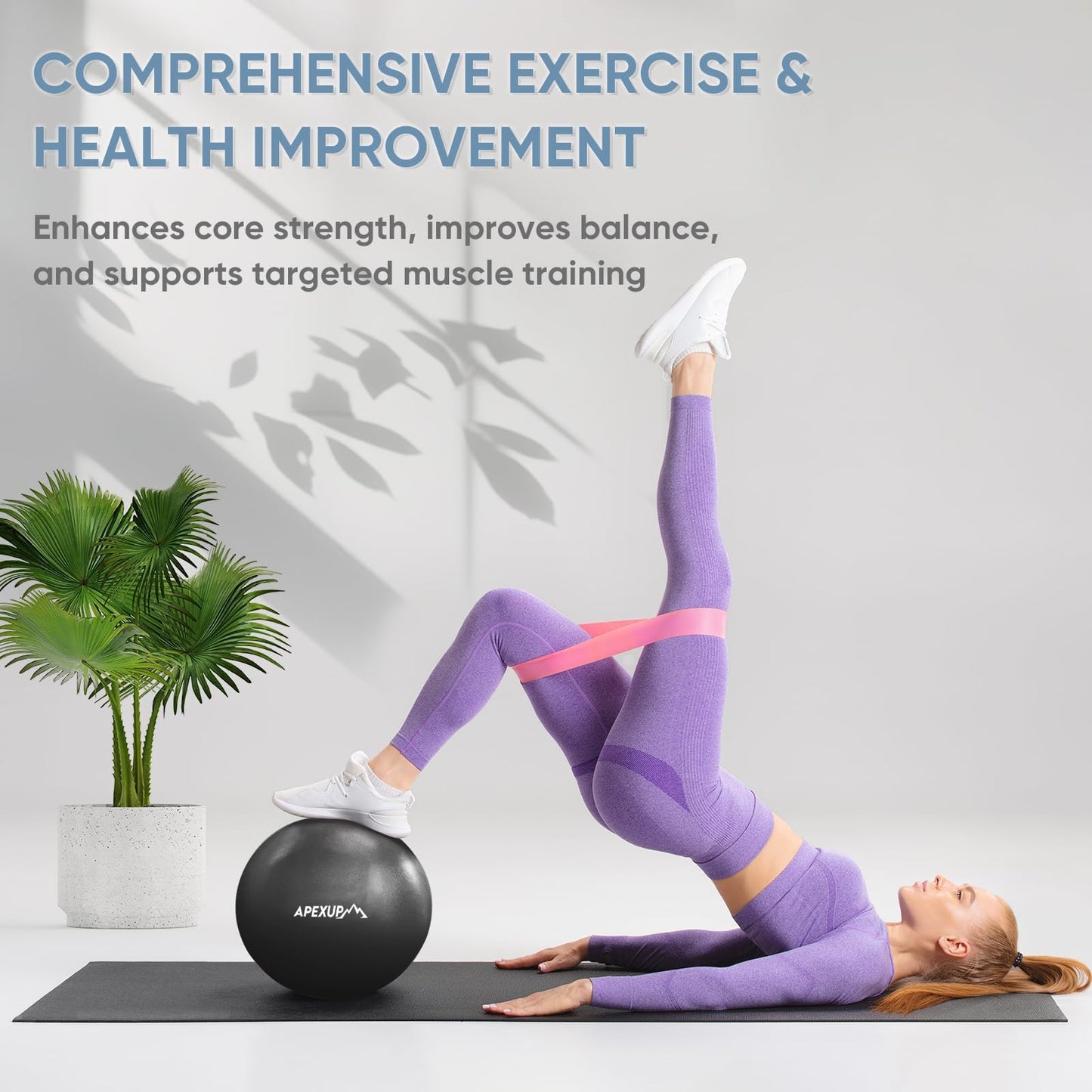 APEXUP 9 Inch Pilates Ball Small Exercise Ball for Yoga, Fitness, Balance, Core Workout, Physical Therapy (XXS (9") 23cm, Black)