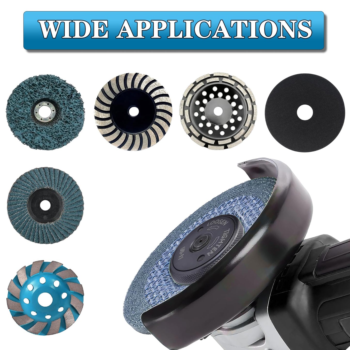 Saipe 5/8''-11 Thread Angle Grinder Flange Nut, Metal Grinder Lock Nut Quick Release Locking Nut for Angle Grinder with 5/8-11 Threaded Spindle (Black)