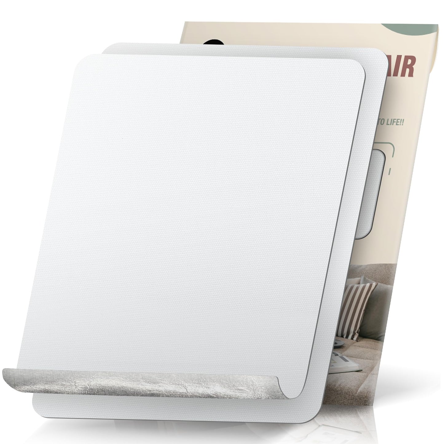 OAZ 2 Pieces 9 x 11 inch Canvas Repair Patches Canvas Fabric Patch Self-Adhesive Canvas Repair Tape Waterproof Outdoor Gear Repair Patch Kit for Boat Cover Awning Sofa Chair Couch Tent Bag (White)