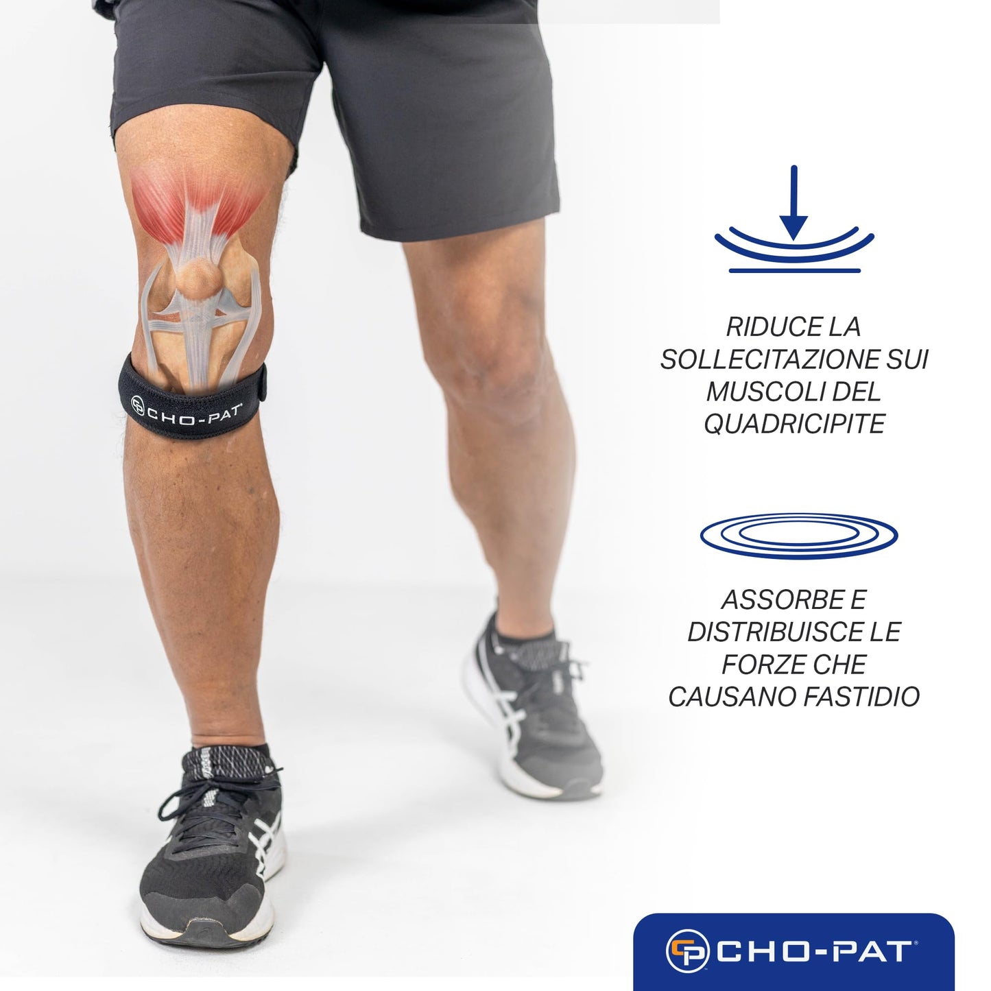 Cho-Pat Patella Knee Strap, Fully Adjustable Support for Runner’s Knee, Chondromalacia, and Knee Pain, OSFM