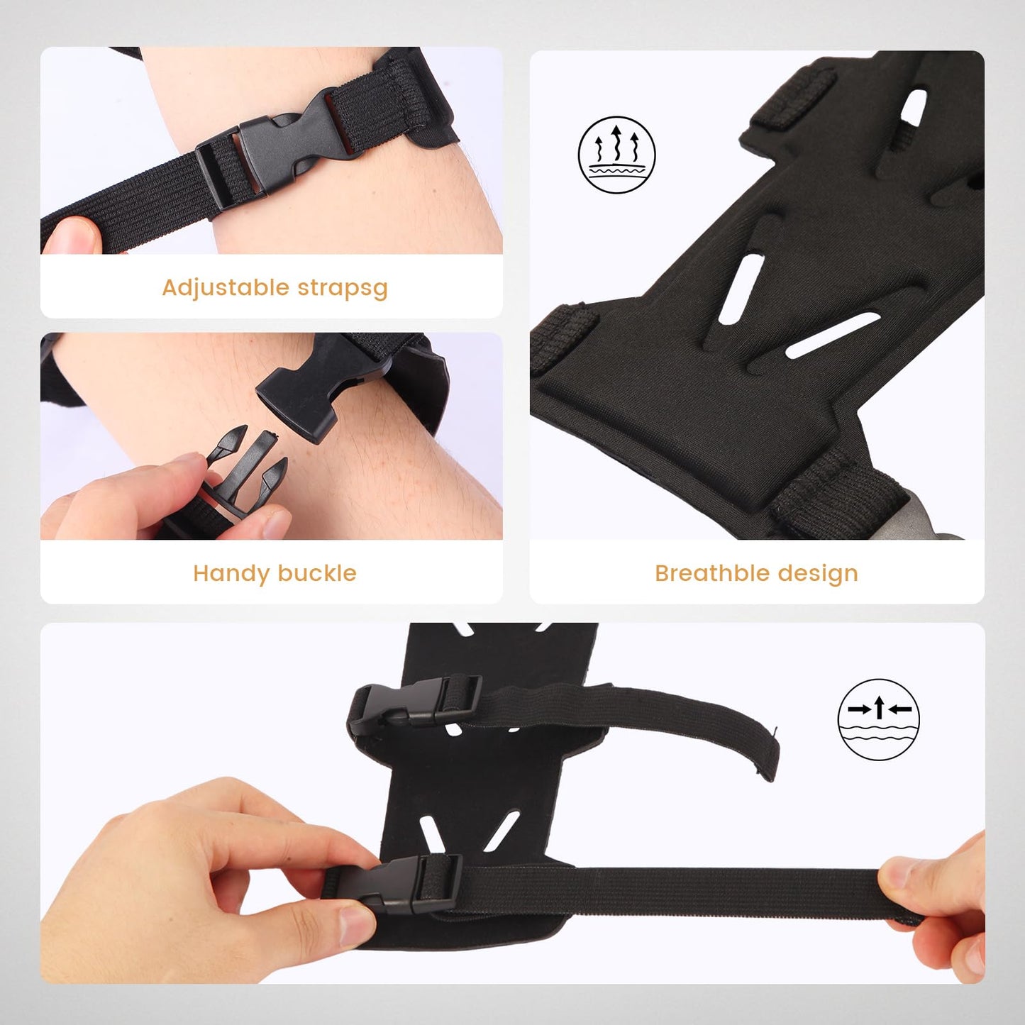 AHOSOUTLY Archery Arm Guard, Adjustable & Breathable Double-Layer Forearm Protector with 3 Straps, Unisex Ambidextrous Design for Youth & Adults, Archery Hunting Target Practice