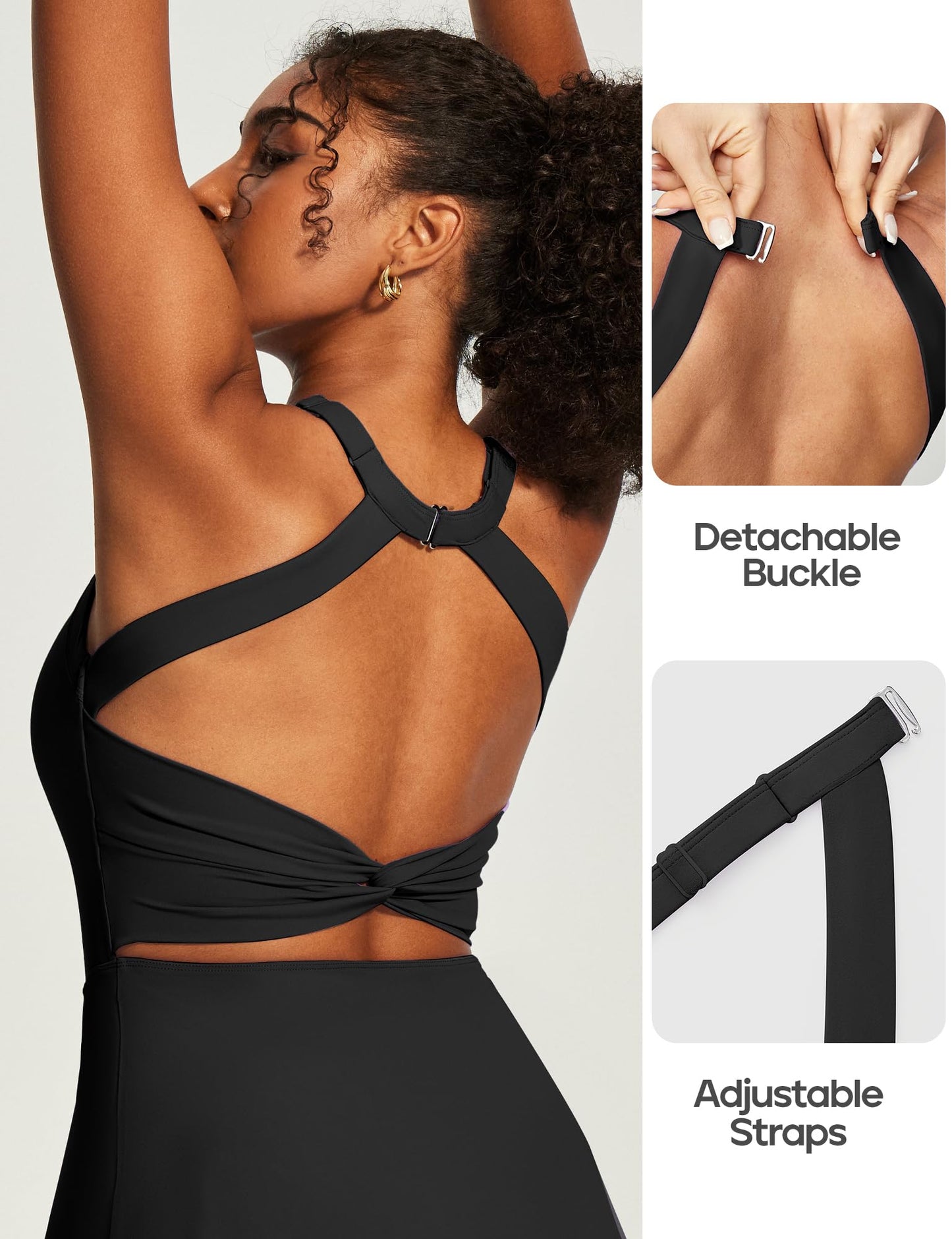 Heathyoga Easy Peasy Tennis Dresses for Women with Shorts Underneath and Bra Athletic Dress for Women Golf Workout Dress