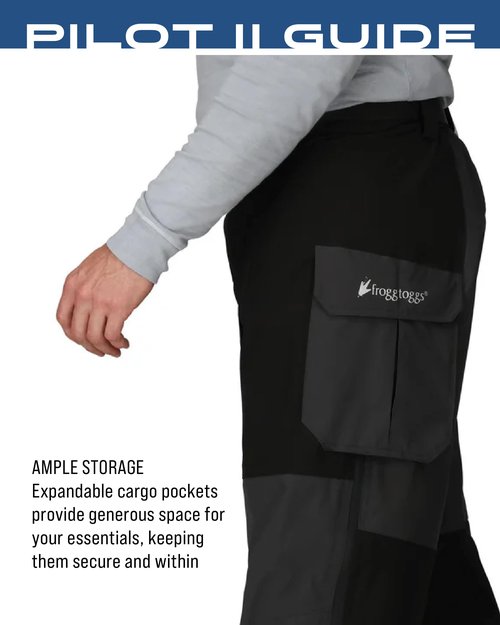 FROGG TOGGS mens Pilot Ii Guide Pant Pro Advantage Bib, Black/Charcoal, Medium US