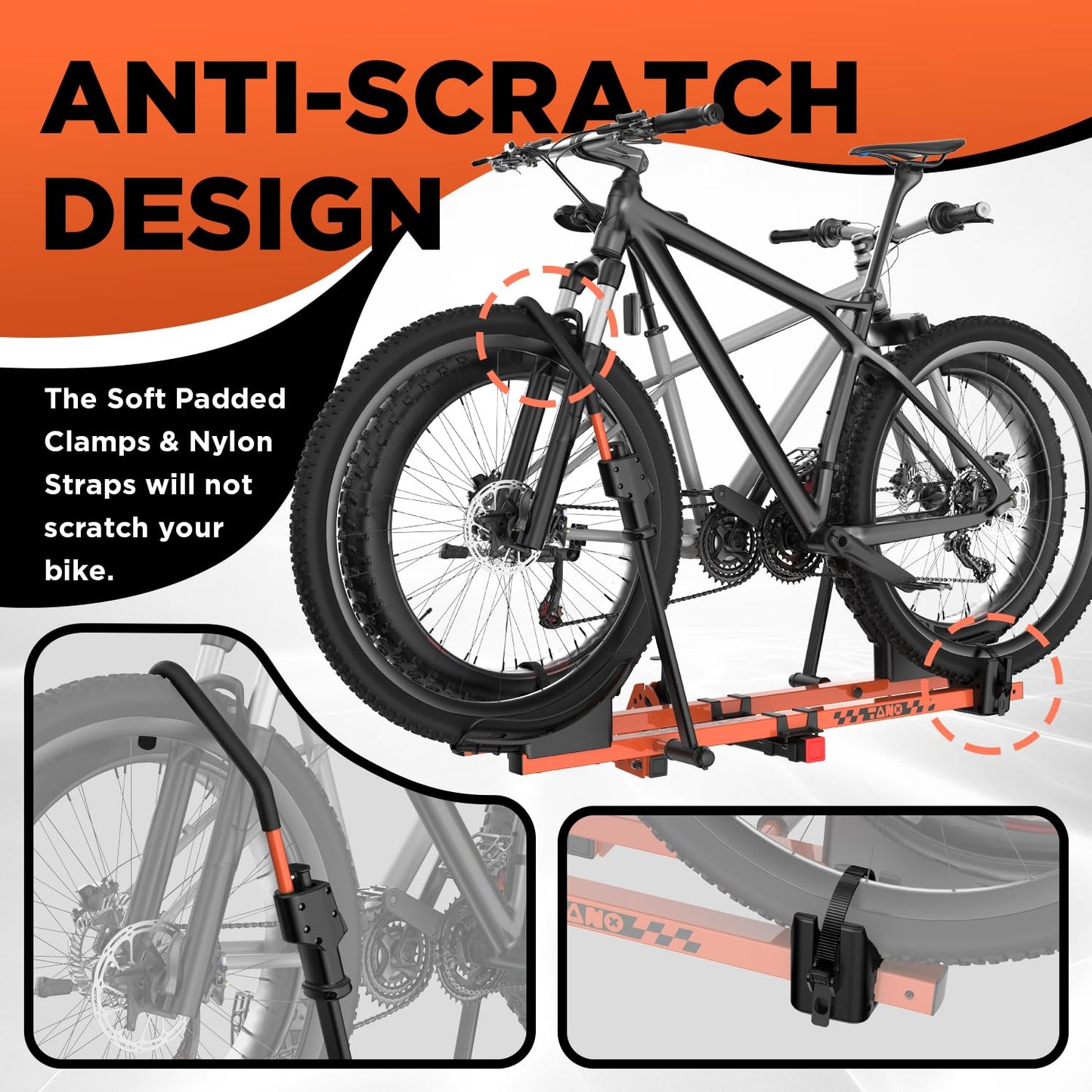 2-Bike Hitch Rack for Ebikes/Fat Tire, 200lbs, Tilting, Fits 2" Receiver