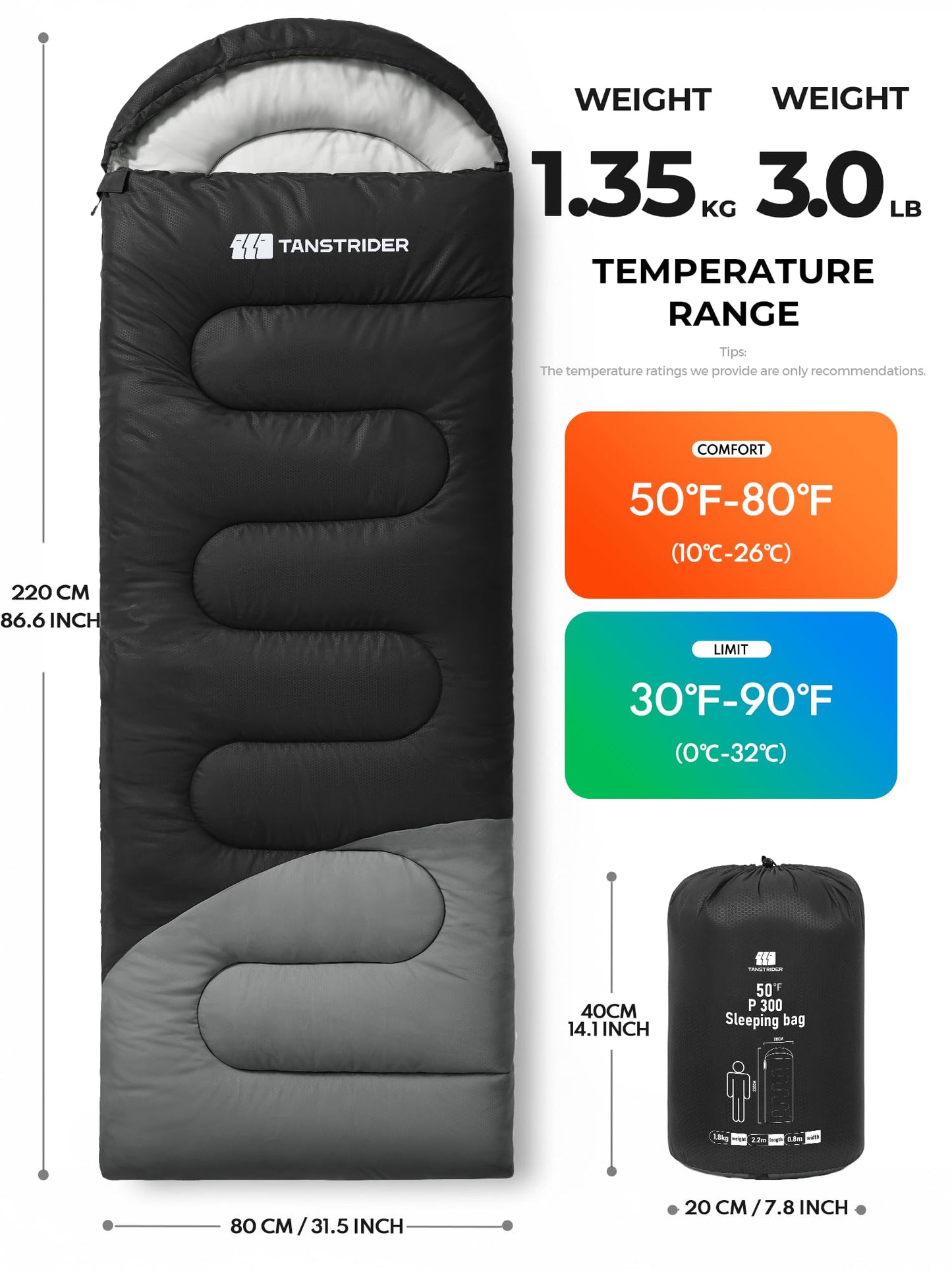 Sleeping Bags for Adults Warm Weather,3lb Backpacking Compact Lightweight Camping Sleeping Bag with Compression Sack for Kids,Camping Essentials Gear for Hiking,Travel,Climb,Outdoor, Indoor