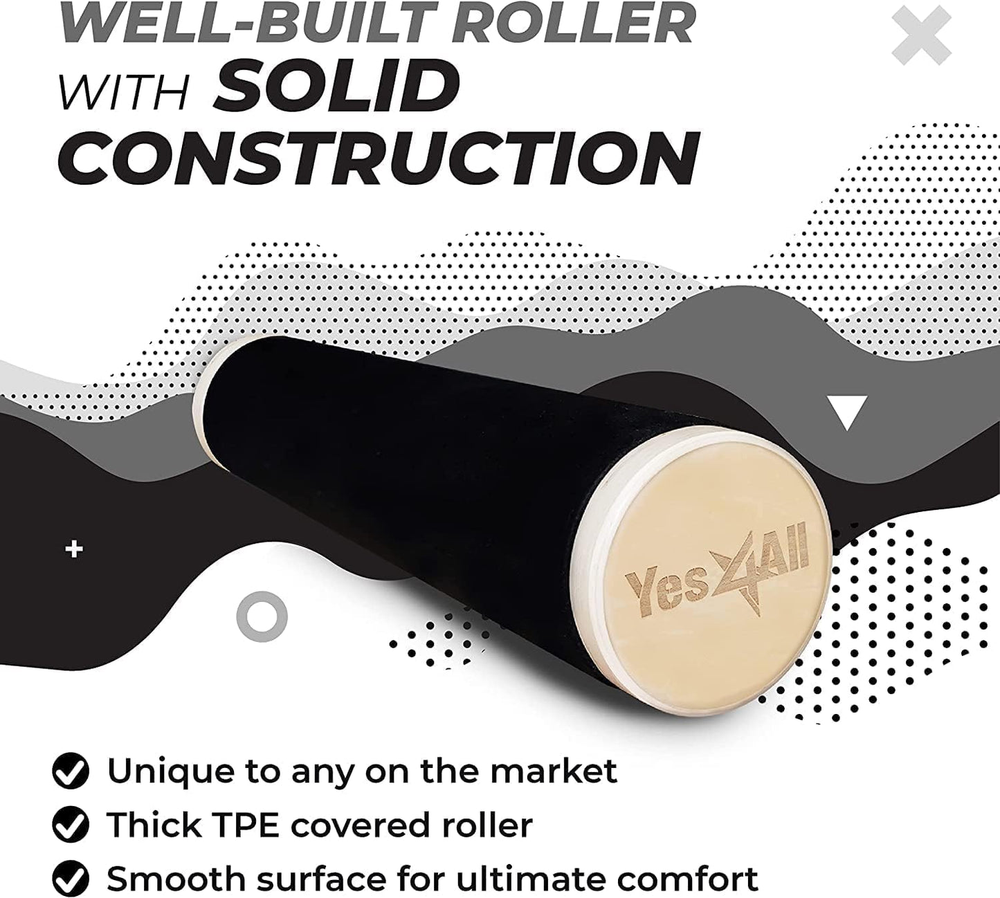 Yes4All Balance Board - Surf Trainer for Core Strength & Balance Control | Adjustable Stoppers