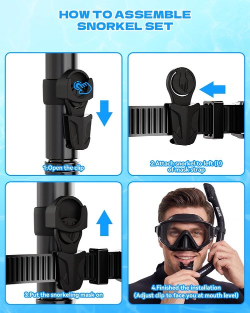 Aegend Dry Snorkel for Adults & Youth - Top Dry Valve Snorkeling Gear for Swimming & Freediving