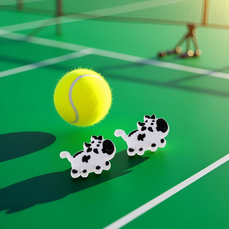 Rosojodg 2Pcs White and Black Tennis Racquet Shock Absorber Vibration Dampeners Tennis Vibration Dampeners