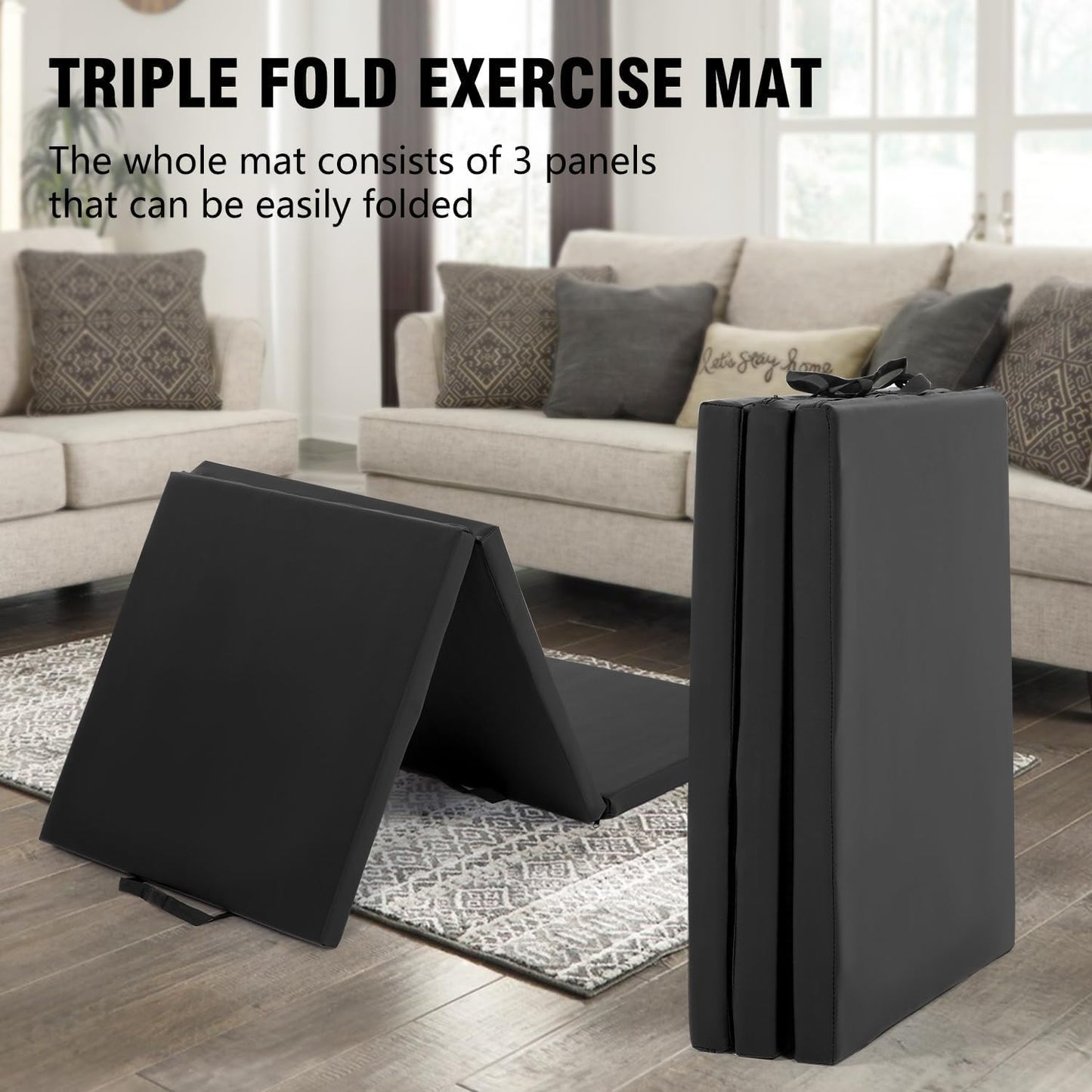 Skiennix Yoga Mat - Thick 2-Inch Workout Flooring for Home Gym | Foldable Foam Mat for Exercise & Pilates