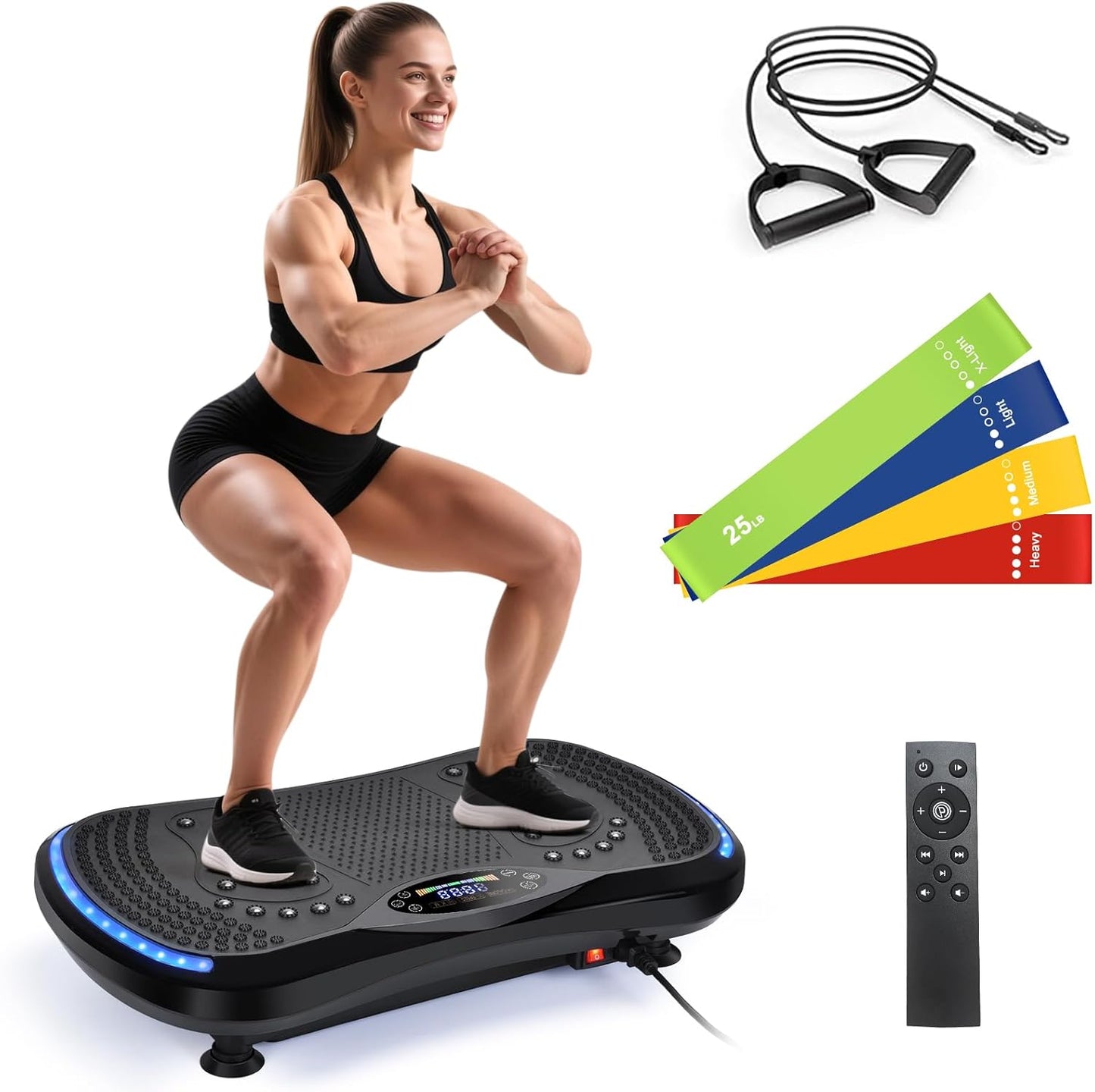 Vibration Plate Exercise Machine - Full-Body Weight Loss & Lymphatic Drainage | 400 Lbs Capacity, 200 Speeds