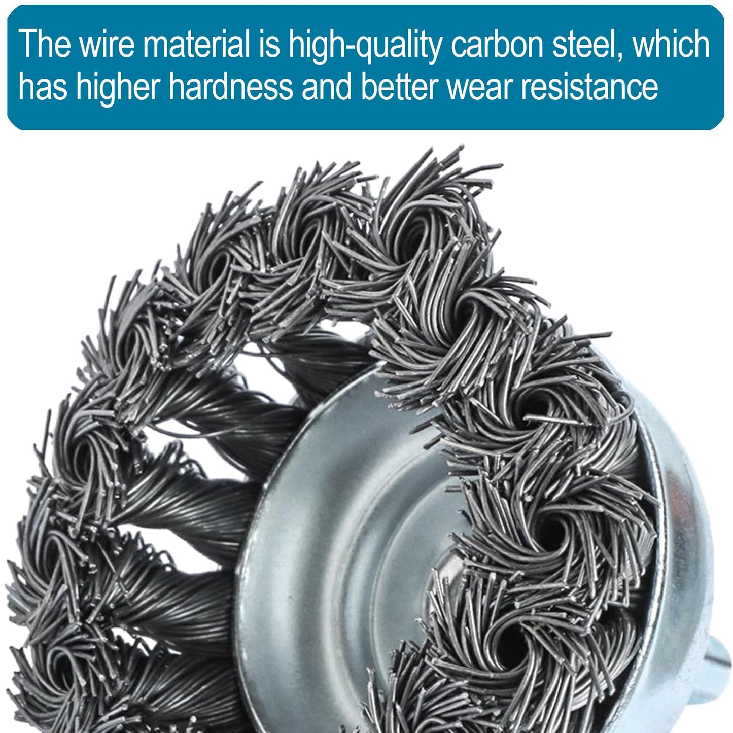 2 Pcs Knotted Wire Cup Brush Set for Drill 1/4 Inch Hex Shank,Coarse Carbon Steel Drill Wire Brush, Wire Brush Drill Attachments Rust Removal