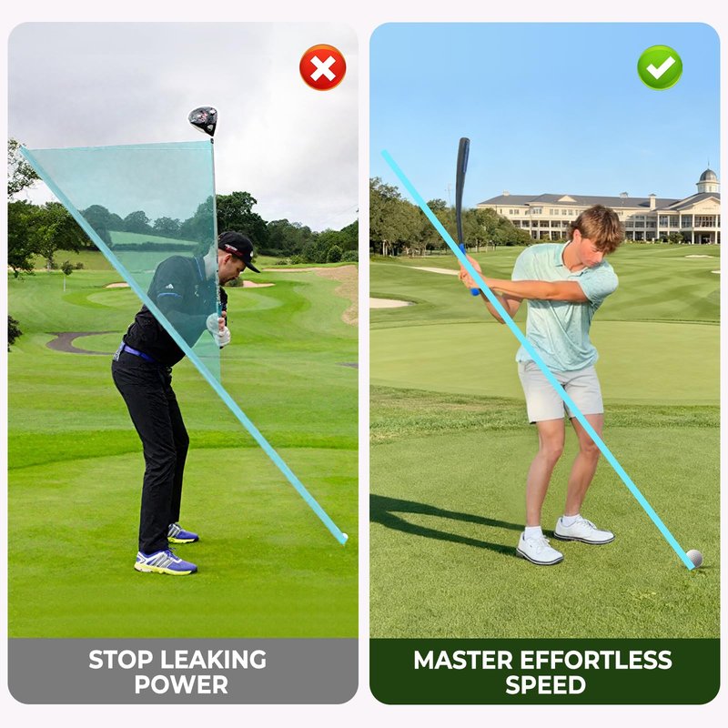 Cusprtm Golf Swing Trainer Aid for Power & Driving Distance | Flexible Weighted Golf Training Aid Improves Balance, Strength, Tempo, Rhythm & Lag | Pro-Grip Golf Warmup Practice Stick (Blue)