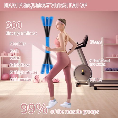 Zxfuture Fitness Bar for Workout,Elastic Exercise Bar, Vibration Weight Stick,Fat Buring Workout Bar for Yoga Pilates Sports,Core Strength Training,Arm Shoulder Stretch at Home Gym.