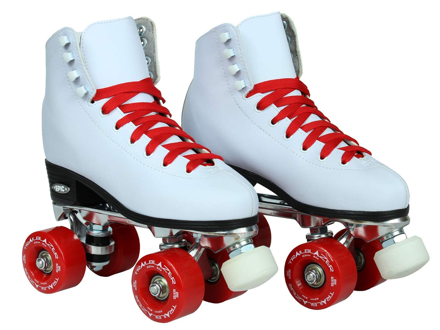Epic Skates Classic White with Red Wheels Roller Skates ClassWhRed06