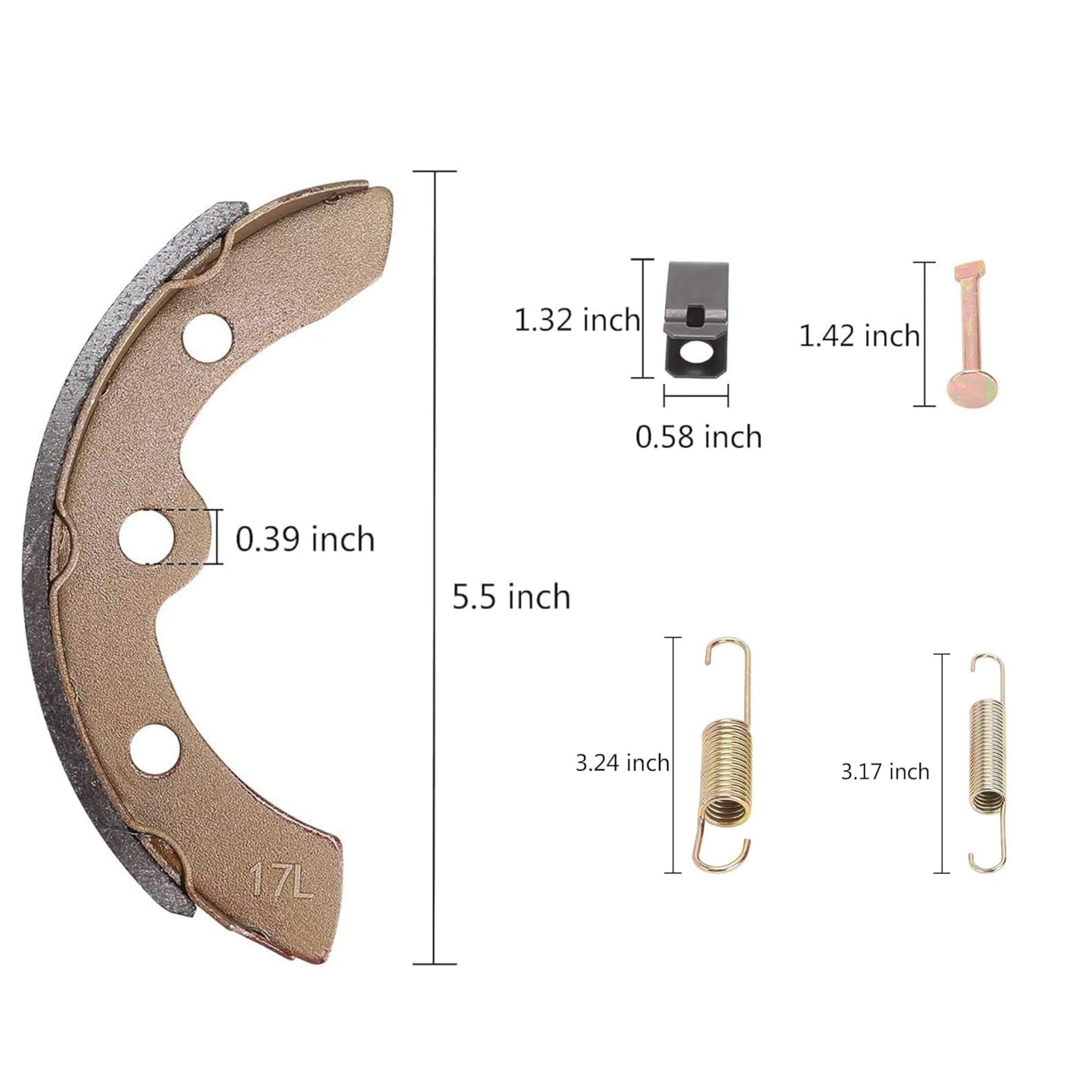 10L0L Golf Cart Brake Shoes for Club Car DS 1995-up, Precedent 2004-up, EZGO 1986.5-1995, for Yamaha G1 G2 G8 G9, OEM# 101823201 1011463 23364G1 27249G01