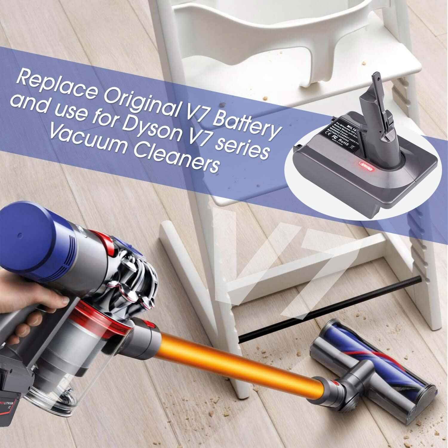 TPDL for Dyson V7 Battery Adapter Replacement, for DeWalt 20V Lithium Battery Convert for Dyson V7 Series Vacuum Cleaner Animal Cordless Stick Handheld Vacuum Converter (Adapter only)