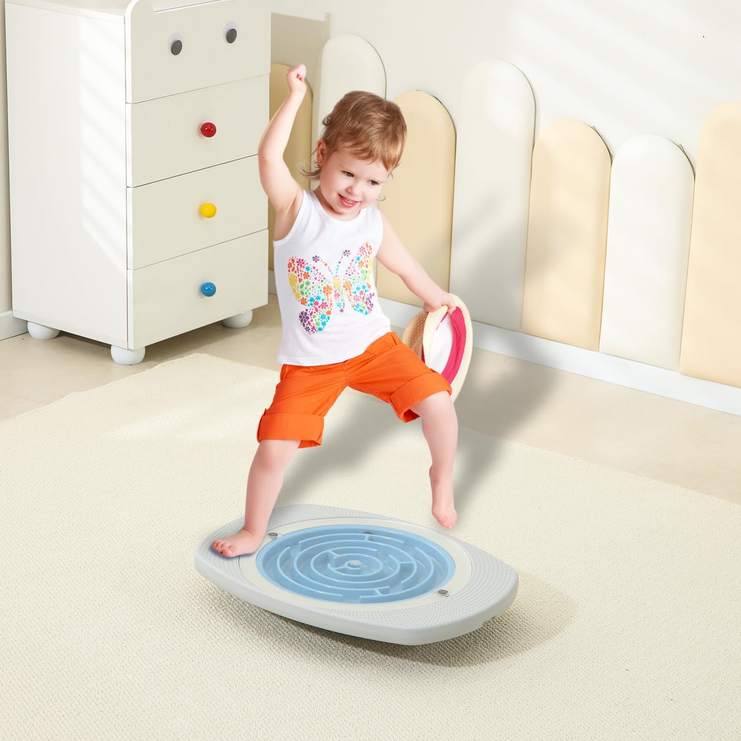 Lydnvjx Balance Board Maze, 20 Inch Maze Balance Plate, Anti Slip Balance Board with 3 Replacement Maze Disks, Maximum Load of 165 Pounds