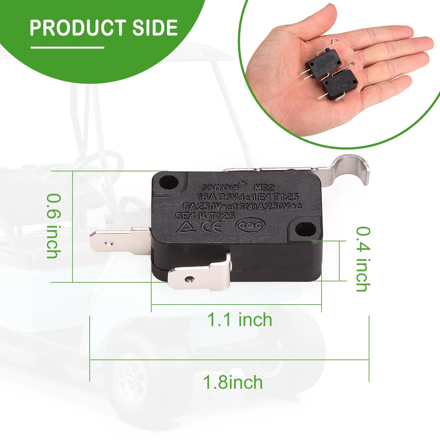 10L0L Golf Cart Micro Switch Kit, 2-Prong & 3-Prong Switches for Club Car DS Precedent Tempo, OEM 1014807 1014808 1014240 1014805, 4-Pack