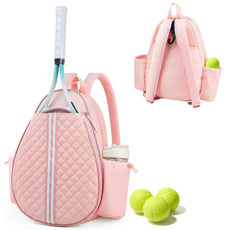 Mosthink Tennis Bag, Pickleball Bags for Women Water-Resistant and Machine Washable Tennis Racket Backpack, Lightweight Sports Bag for Pickleball, Badminton (Light Pink)