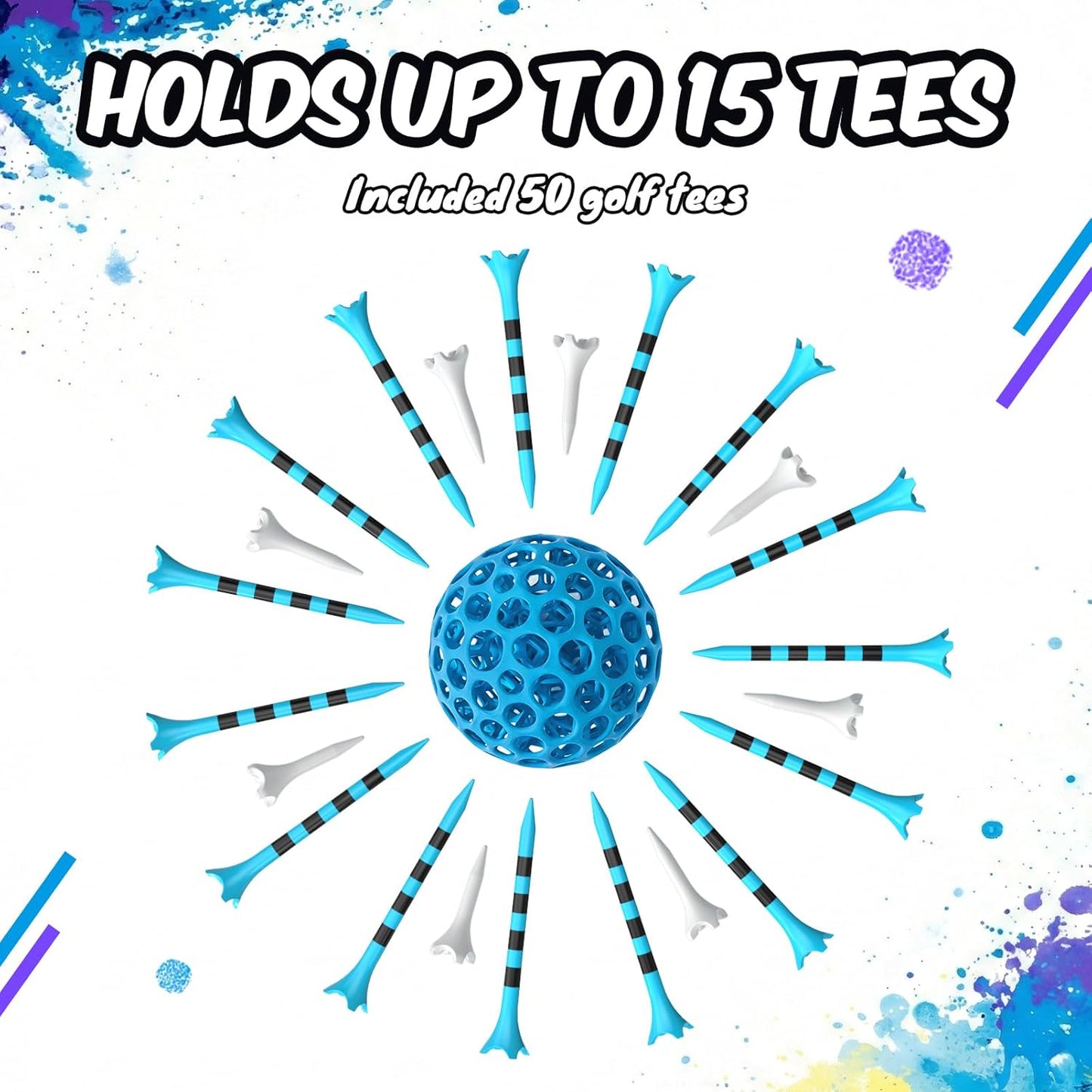 Skiennix Golf Tees - Durable Plastic Design for Enhanced Stability | 60/100 Pack, 2-3/4" or 3-1/4"