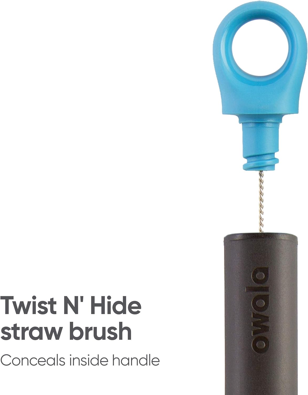 Owala Water Bottle Brush Cleaner - 2-in-1 Design with Removable Head & Straw Cleaner | Smokey Blue (Pack of 12)