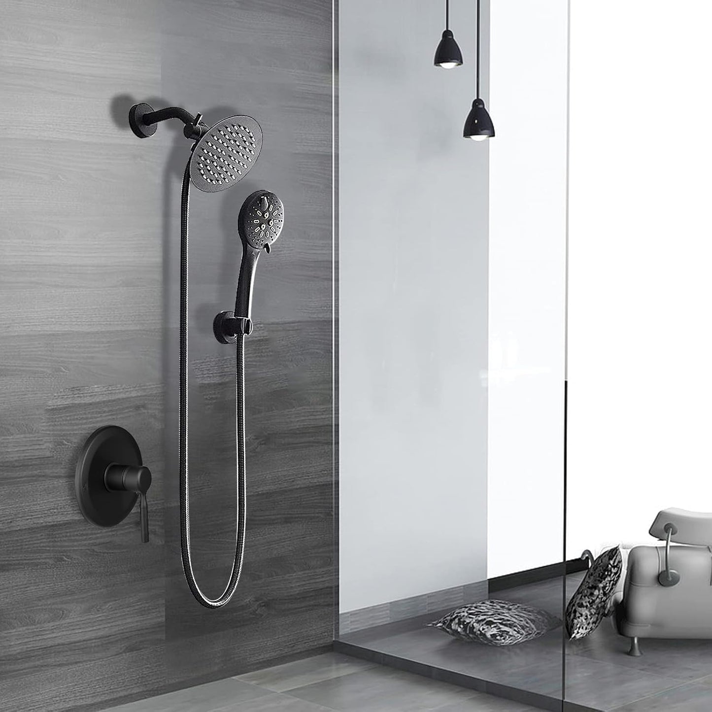 High Pressure 6-Inch Rain Shower Head & Faucet Set with Valve - Modern Bathroom Fixtures