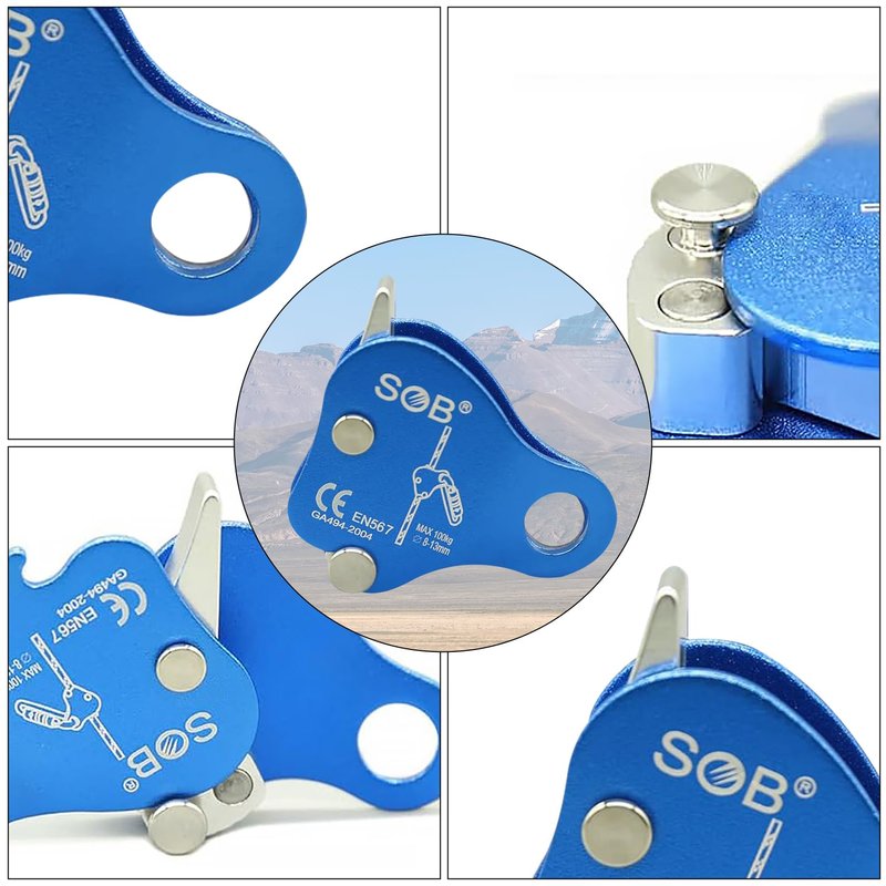 RESQT Climbing Ascender Fall Protection Belay Device - Aluminum Magnesium Alloy Rope Grab Clamp for Rock Climbing, Mountaineering, Arborist, Rescue & Aerial Work
