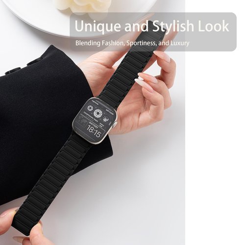Compatible with ALPHAGEAR Smartwatch Bands, 22mm Quick Release Silicone Sport Strap Replacement Watchband with Woven Loop Design Compatible with ALPHAGEAR Bravo II, Bravo XL, Raptor, Commander, Juliet Smartwatch (Black, 22mm size band)