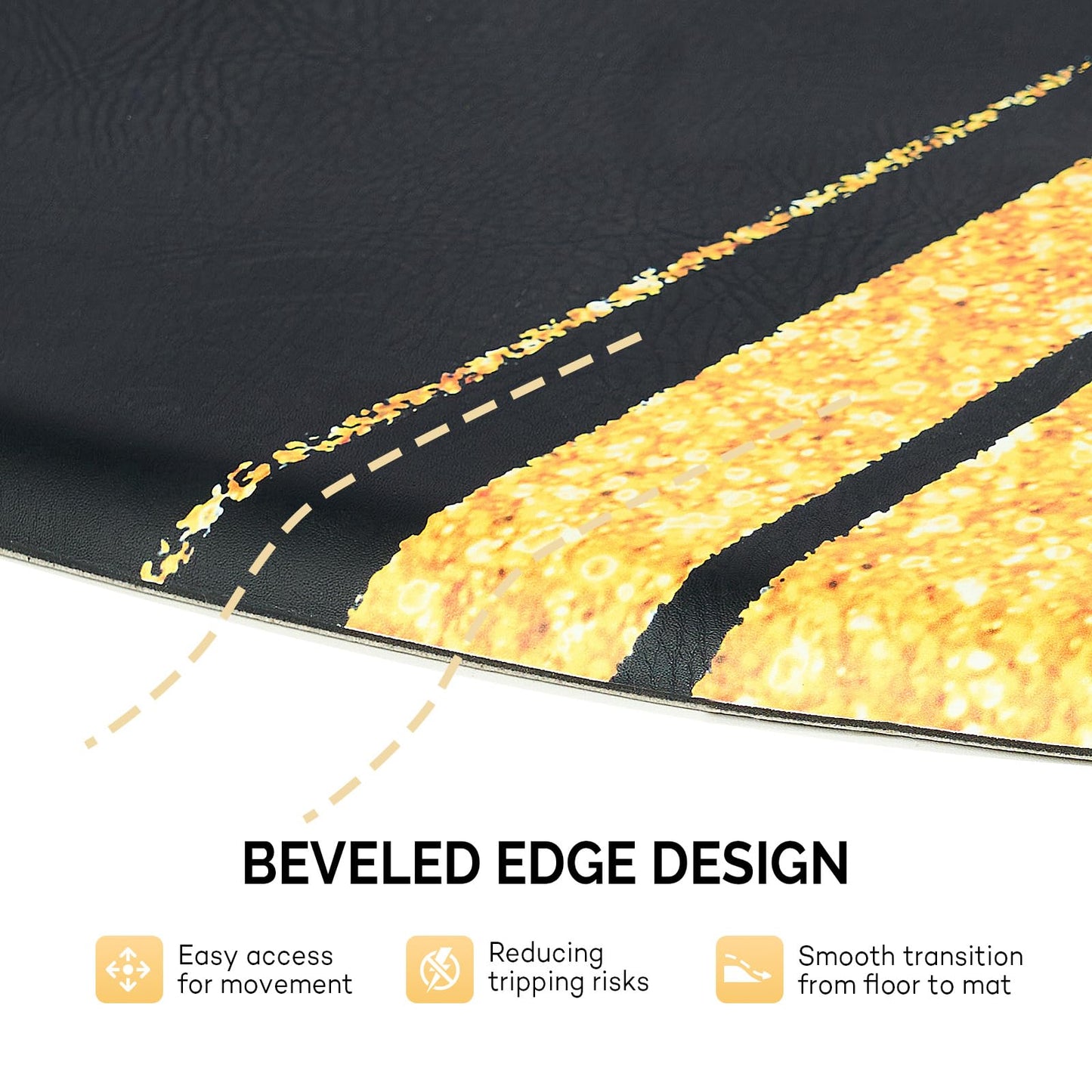 OmySalon 3’x 5’x5/8'' Thick Salon Mats for Hair Stylist Anti Fatigue, Barber Floor Mat with Round Base, Salon Chair Mat Hairdresser Standing, Anti-Slip Easy Cleaning