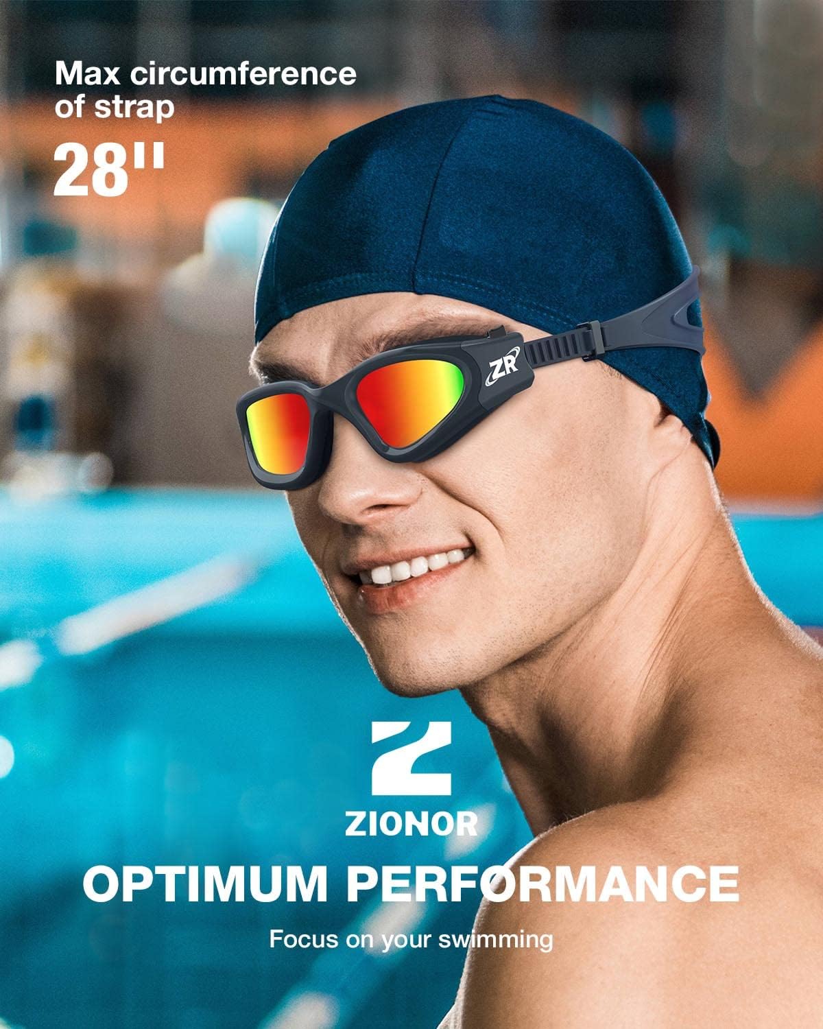 ZIONOR Swim Goggles - Upgraded G1 Polarized Anti-Fog Design for Adults | Perfect for Men & Women