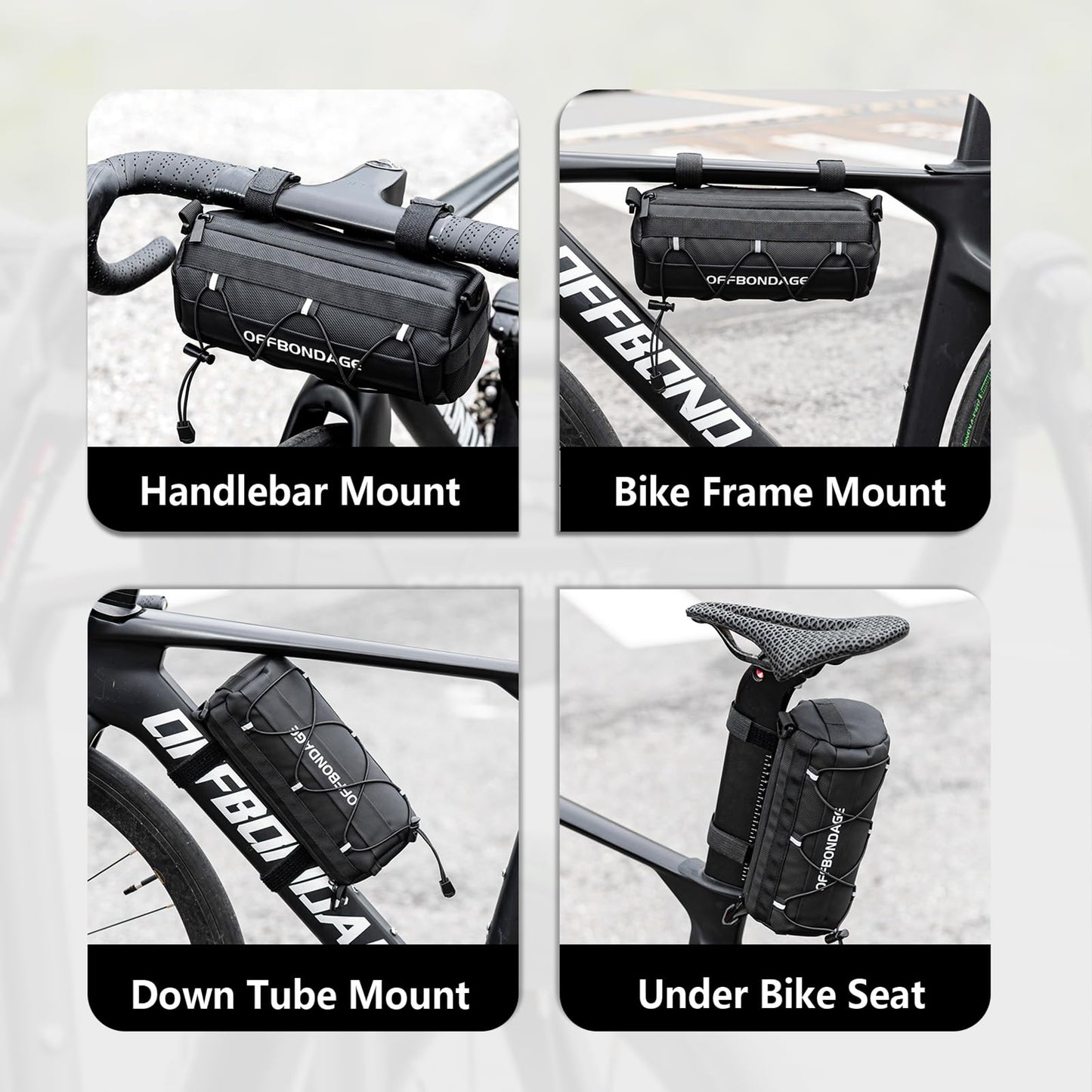 OFFBONDAGE Bike Handlebar Bag for Bicycle Front Storage Bag Waterproof Shoulder Bag with Shoulder Strap for Road Mountain Bike Bikepacking