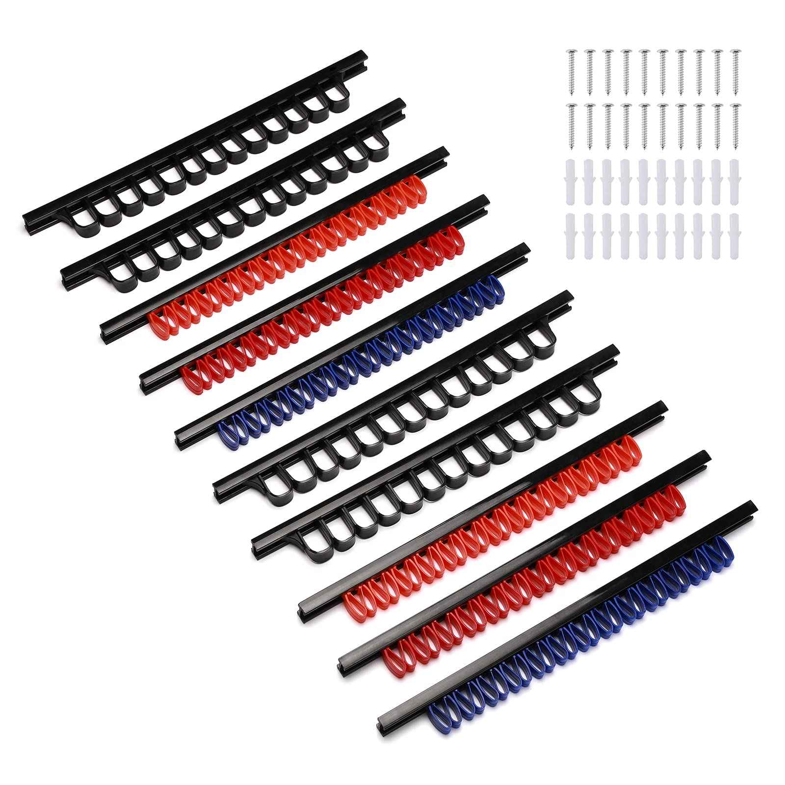 EMENTOL 10 PCS Screwdriver/Wrench Organizer, Plastic Rail Wrench Hanger, Hand Tool Holder, Perfect for Organize