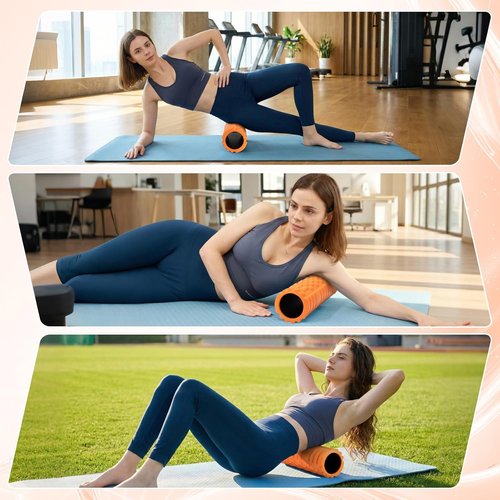 Foam Roller - Deep Tissue Massager for Muscle Recovery | 18" Trigger Point Roller in Orange