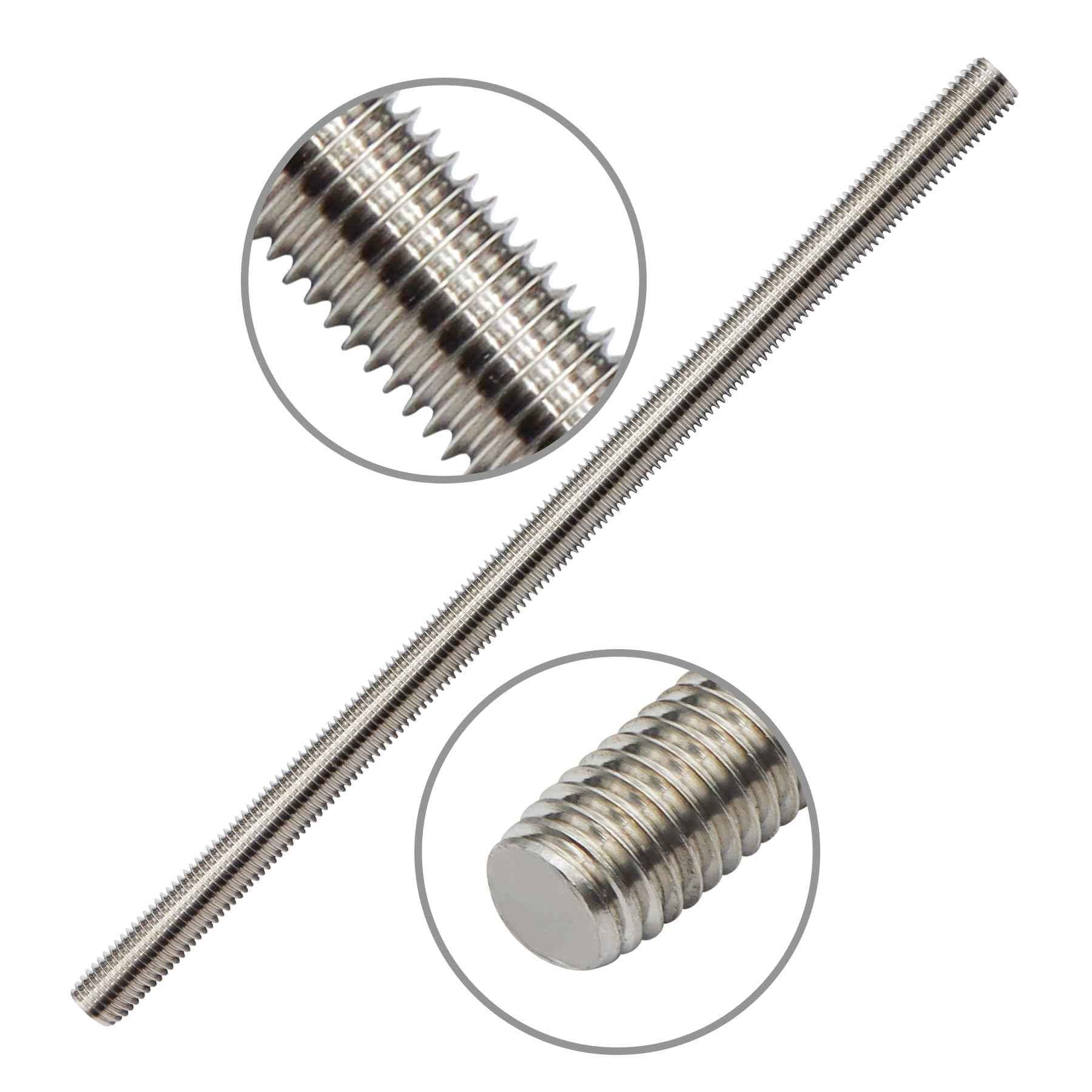Aiwaiufu 12Inch Stainless Steel Threaded Rods, 1/2"-13 Fully All Threaded Rods (Pack of 4)