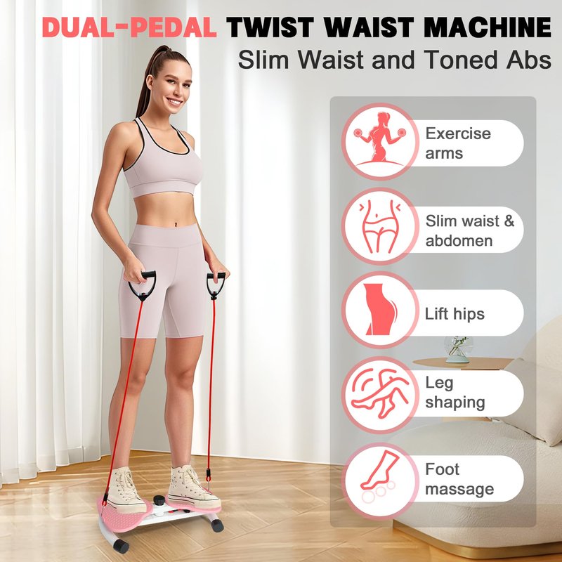 Liznkjious Waist Twister Machine Exercise,Waist Twisting Machine - 260 lbs Ab Twist Board with Adjustable Resistance Bands, Twist Exercise Machine for Core Workout & Waist Slim, Home Gym Equipment for Women & Men