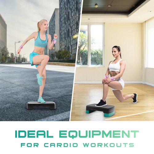 Yes4All Aerobic Exercise Step Platform with Adjustable Risers for Home Gym Fitness Workout