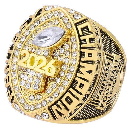 ZZXZJW 2026 Fantasy Football Championship Ring Trophy Award for Fantasy Football League Winner (Model 11, Size 11)