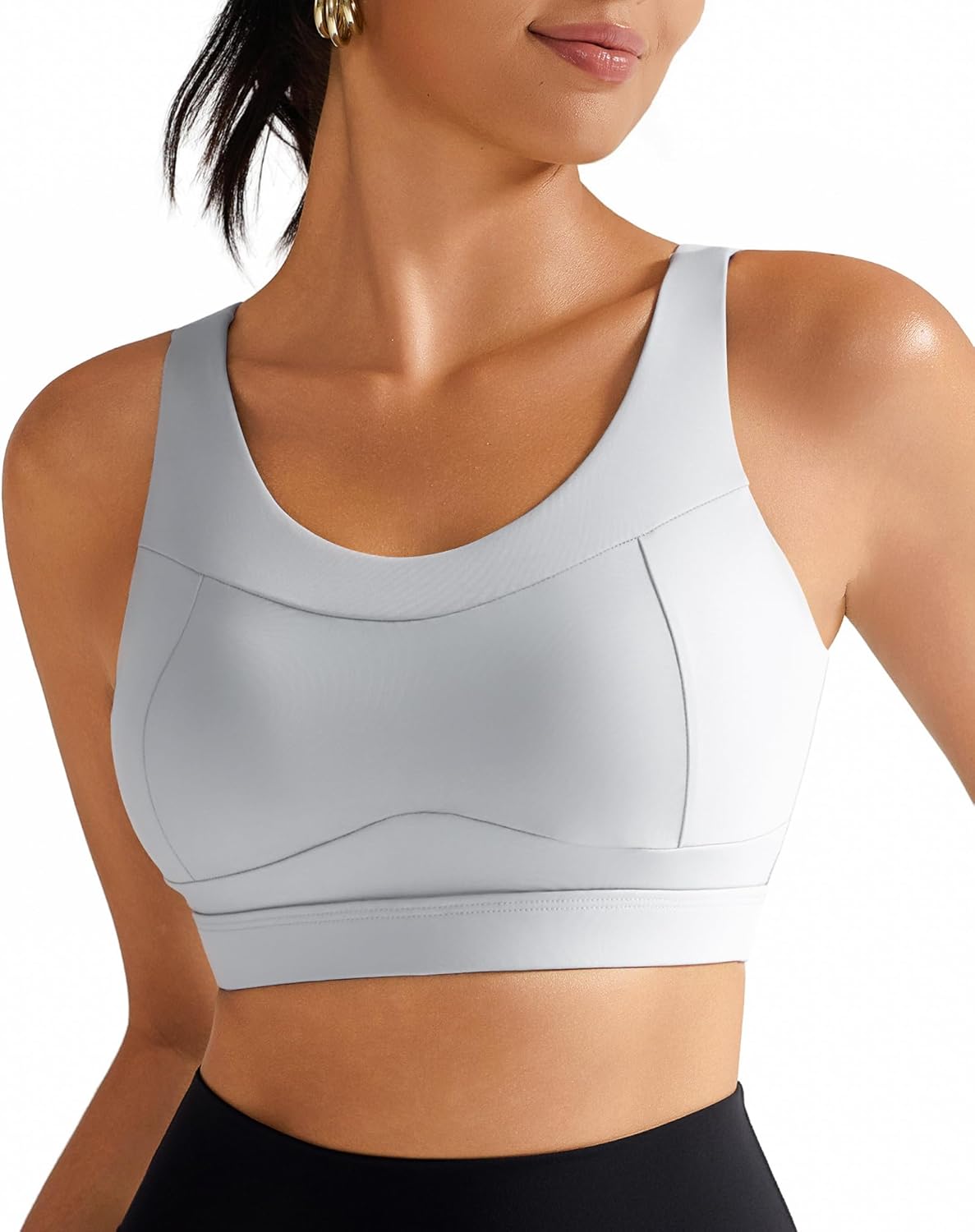 RUNNING GIRL High Impact Sports Bra - Racerback Design for Ultimate Support | Longline Crop Top