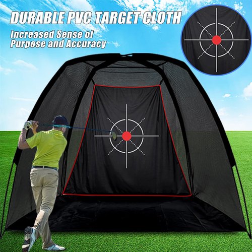 ANDGOAL Golf Net Practice Hitting Driving Range - Quiet Impact Heavy Duty Training Cage with Triple-Turf Mat for Backyard Garage Indoor Outdoor - Gifts for Men Beginners