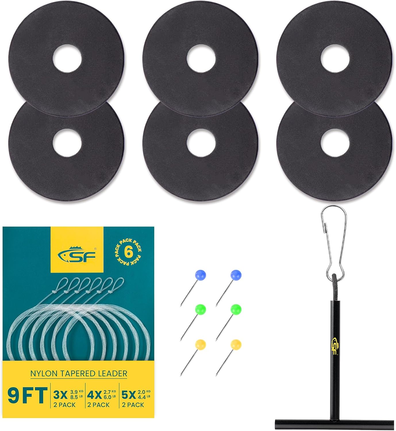 SF Pre-Tied Loop Fly Fishing Tapered Leader - Clear Nylon for Freshwater & Saltwater | 7.5FT to 15FT Options