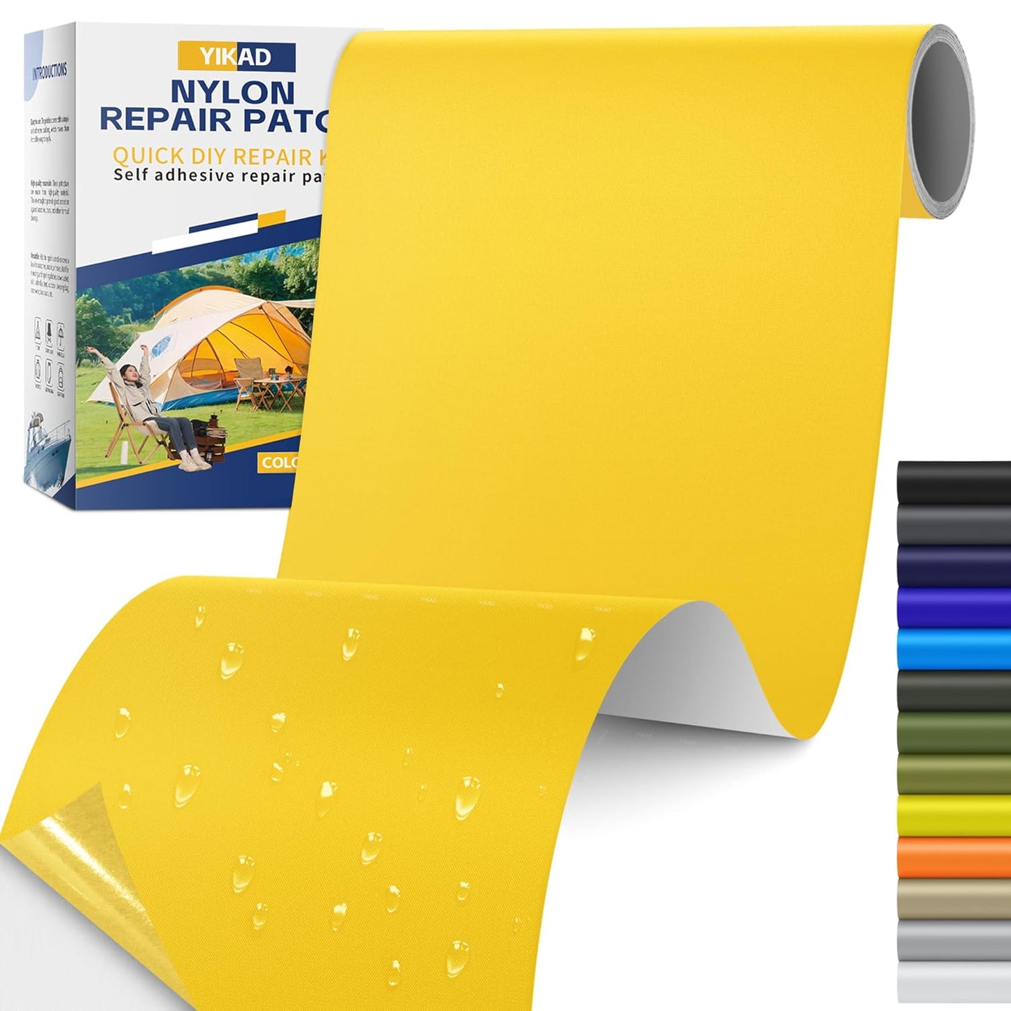 Skiennix Fabric Repair Tape - Waterproof Self-Adhesive Nylon Patch Kit for Jackets & Tents | Yellow 4x70 Inch